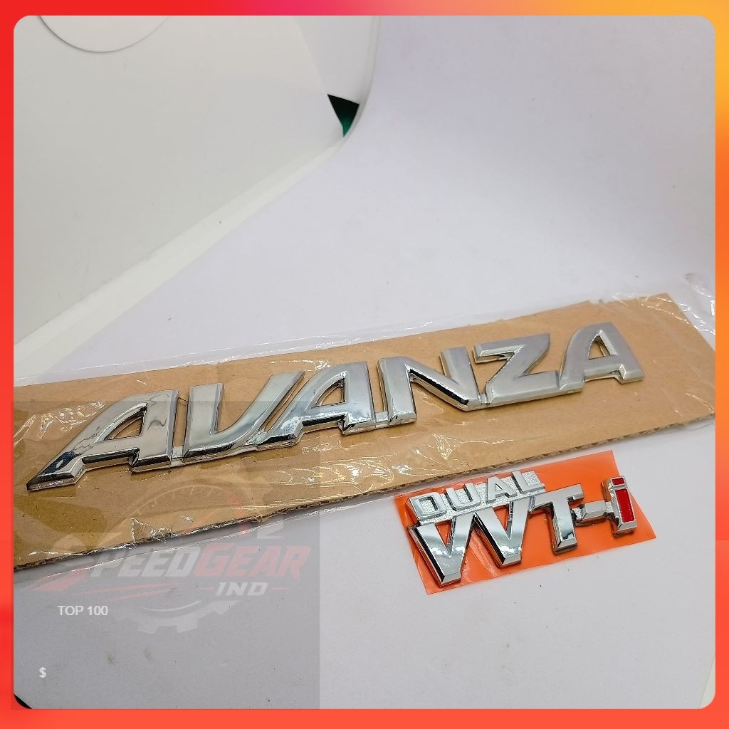 Emblem Logo Tulisan Avanza & Dual Vvti Original