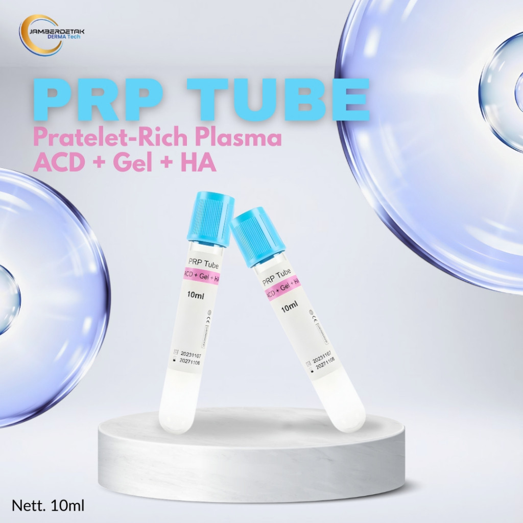 PRP Tube ACD + Gel + HA 10ml (Hyaluronic Acid) | Tabung PRP Steril Wajah