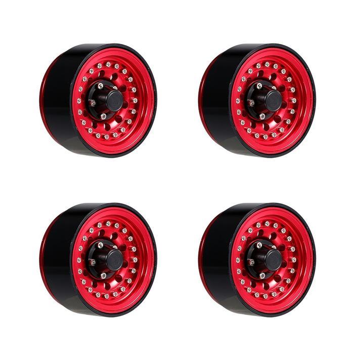 4pcs Velg beadlock 1.9 inch Rc Axial scx10 rc4wd trx4 D110 1/10 Velg 1.9 beadlock Rc 1/10 - Merah