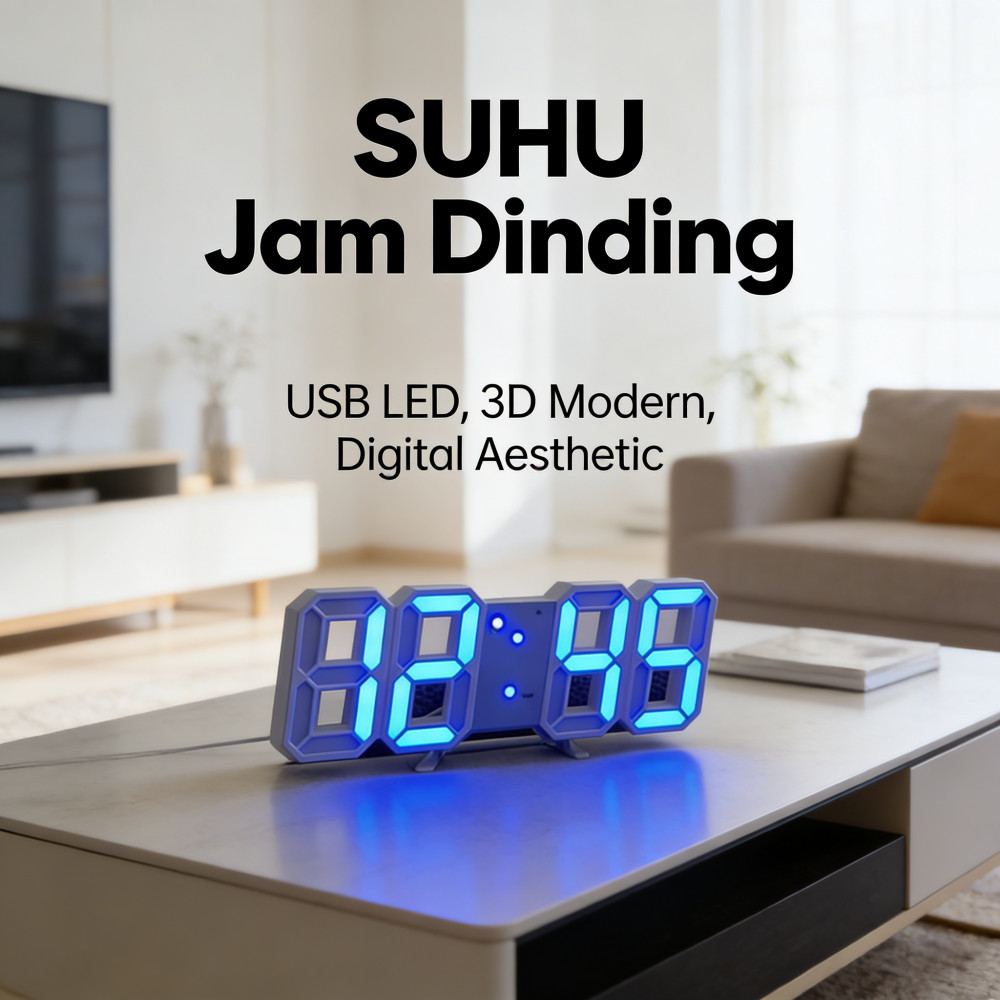 DINDING MODERN ALARM JAM/JAM LED DIGITAL SUHU/JAM BESAR 3D