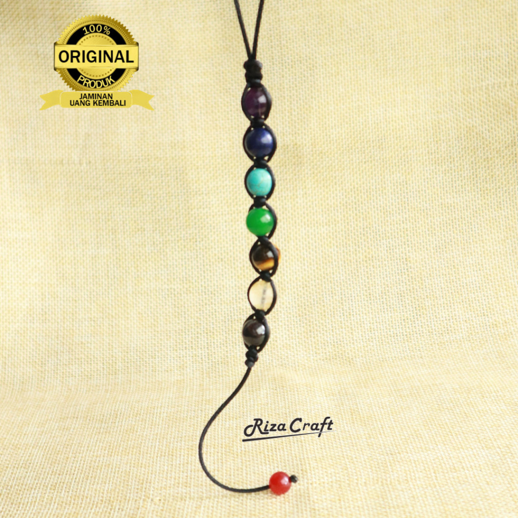 Gantungan Spion Tengah Mobill Mewah Aesthetic Batu Kristal 7 Cakra Chakra ASLI Original