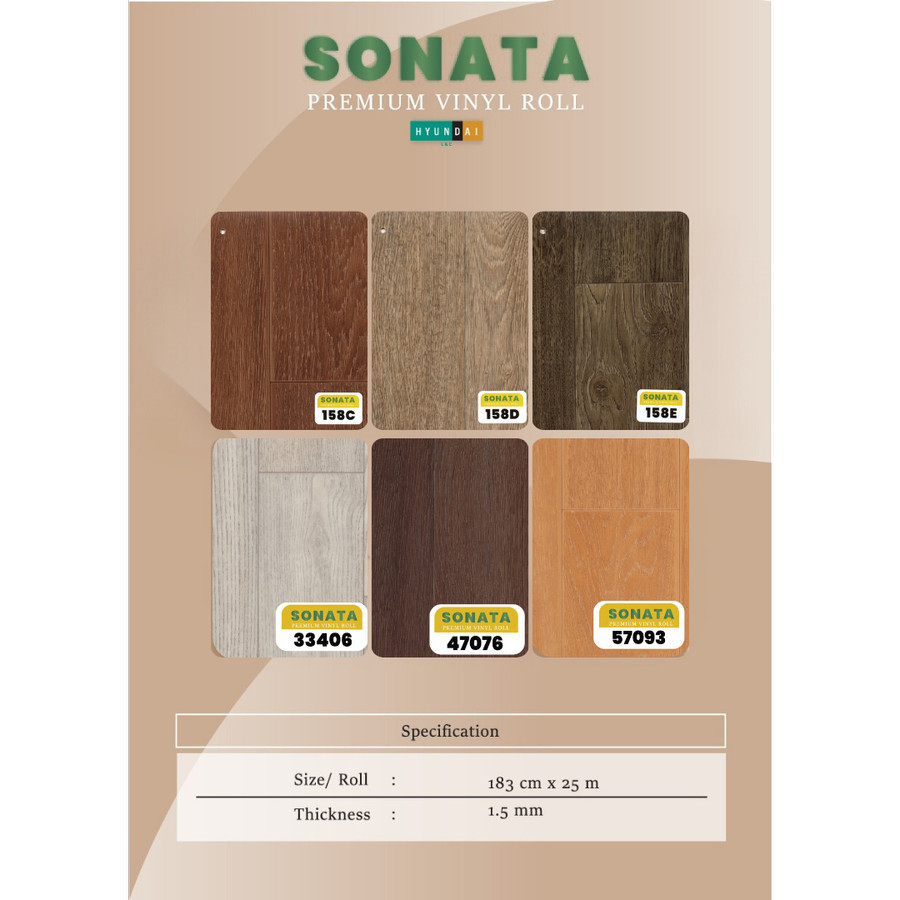 Karpet Vinyl Lantai Murah Motif Kayu / Tebal 1,5mm Vinyl Sonata