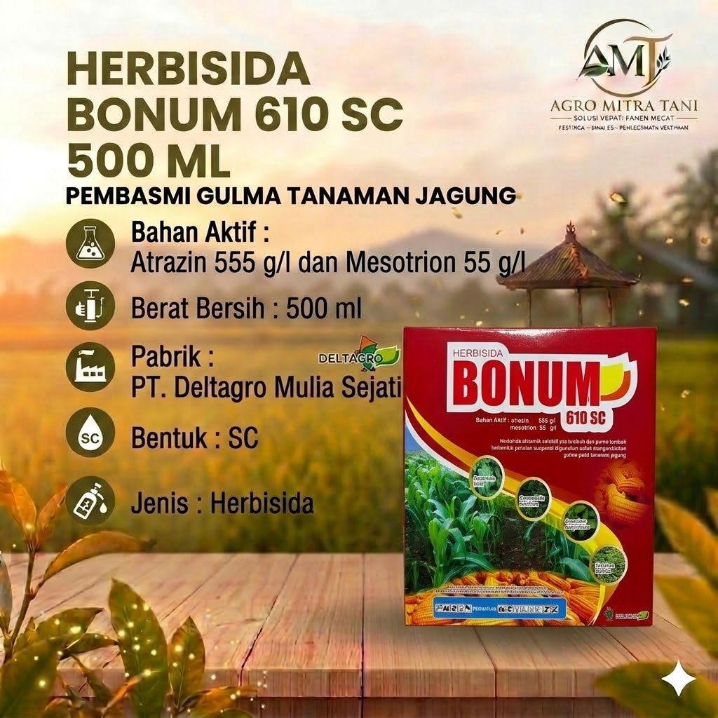 HERBISIDA BONUM 610 SC 500 ML PEMBASMI GULMA TANAMAN JAGUNG