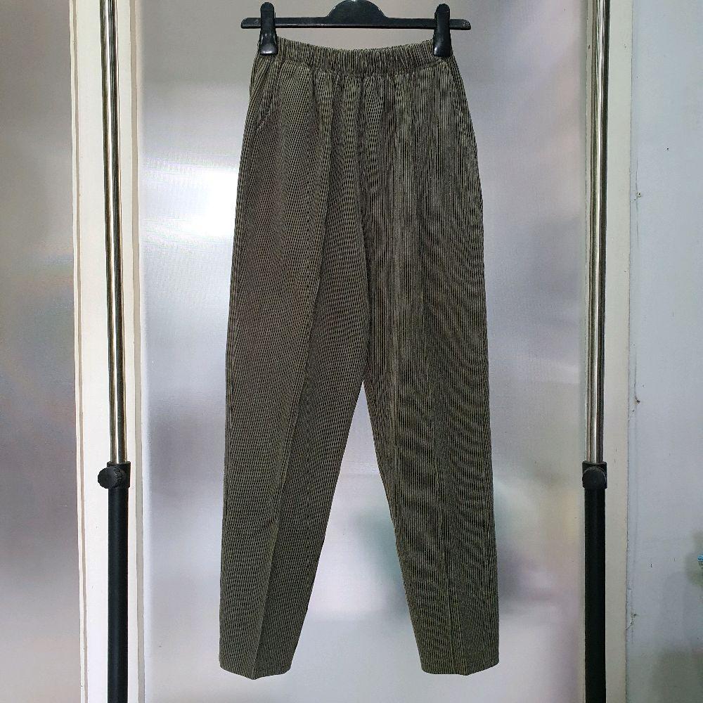 AC celana panjang wanita corduroy karet hijau olive preloved second Bawahan Cewek Dewasa Remaja Stre