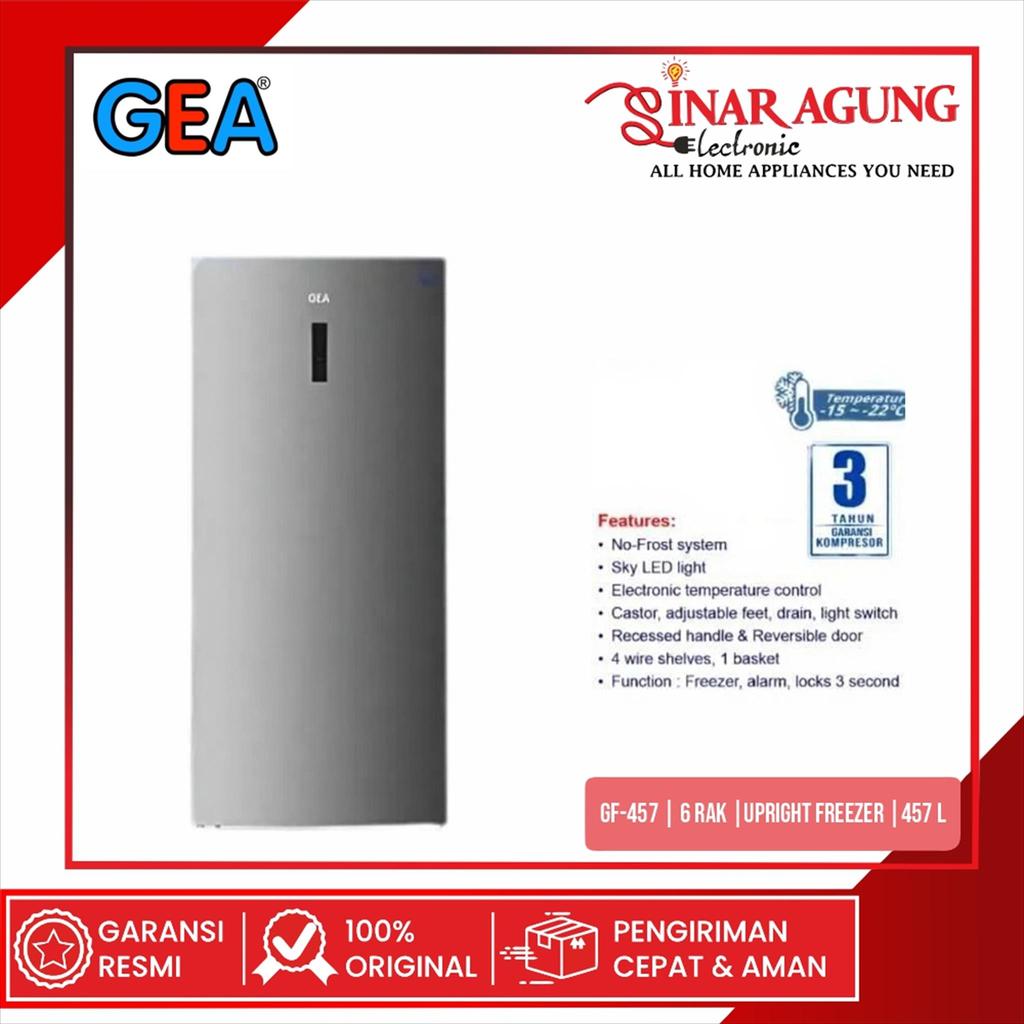 GEA GF-457 UPRIGHT FREEZER 6 RAK 457 LITER HEMAT LISTRIK - GARANSI
