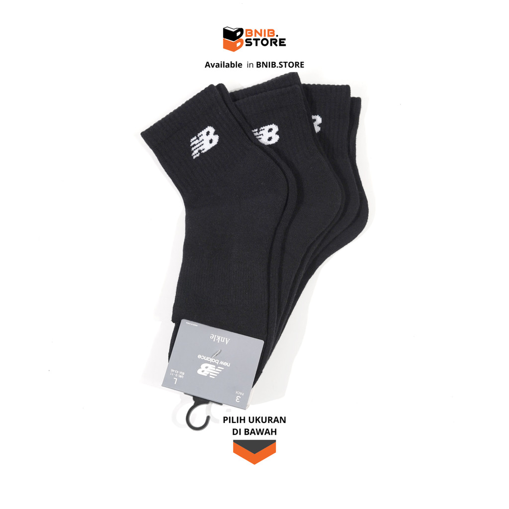 Kaos Kaki Pendek Hitam NB Everyday Ankle Socks Isi 3pcs Original