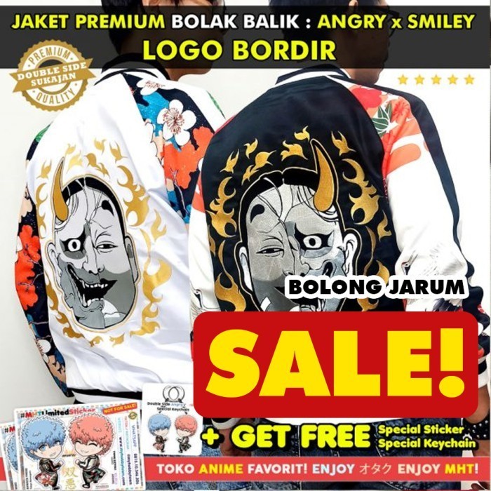 DISKON Jaket Smiley Angry Tokyo Revengers Bomber Sukajan Cover Version