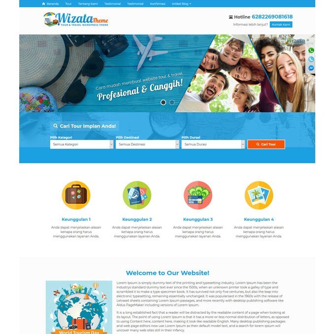 Wizata Theme Wordpress Tour & Travel Oketheme
