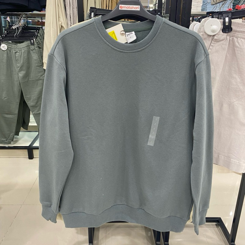 Zes Men Sweater Basic Polos Pria Wanita Crewneck Banyak Pilihan Warna Bahan Halus S-XL