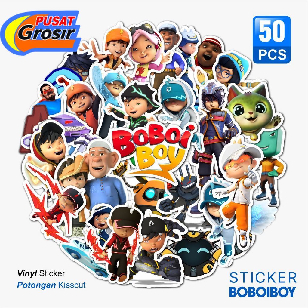 Sticker Pack Boboiboy Aesthetic Paper Vinyl Waterproof Dekorasi Stiker Laptop Buku Journal Koper