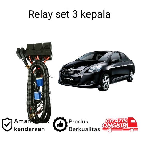 Relay Set Lampu Utama LED H4  Mobil Toyota vios gen2 Koko