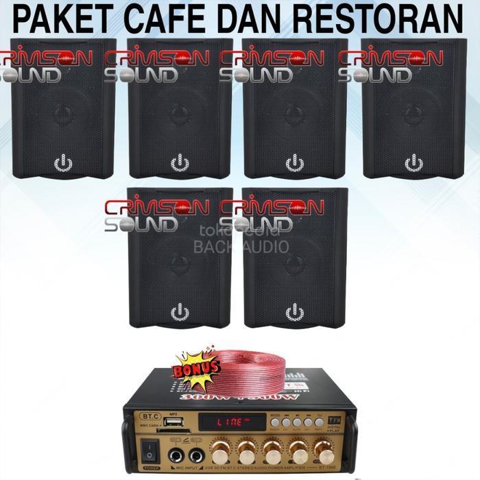 Paket sound system cafe dan restoran 6 speaker crimson termurah