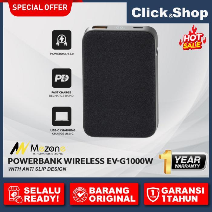 Mezone EV-G1000W Wireless Powerbank 15W Smart LCD Display 10000mAh PD