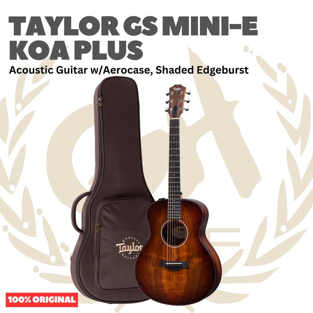 Taylor GS Mini-e Koa Plus Acoustic Guitar w/Aerocase, Shaded Edgeburst - Gitar Akustik Elektrik Orig
