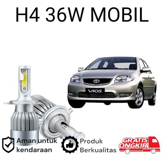 2pcs Lampu Utama LED H4 COB 36Watt Mobil Toyota vios gen1 Koko