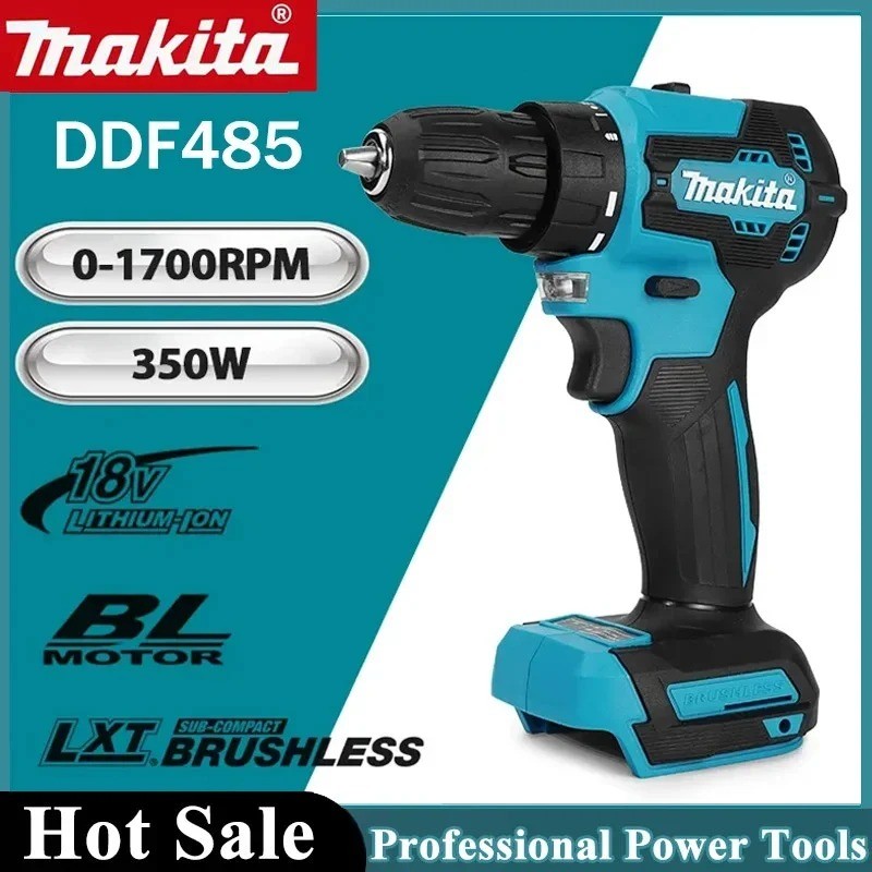 Makita DDF485 10mm Compact Cordless Tool, Multi-function Screwdriver, Impact Brushless Drive, Rearge