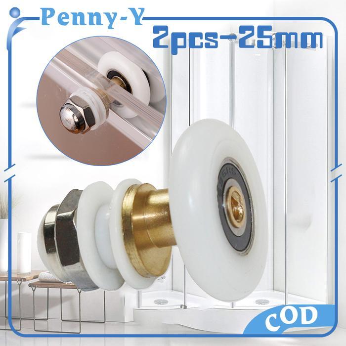 Ganesha Utama 2pcs Roda Shower Box 25mm Kuningan Roda Pintu Kamar Mandi Kaca