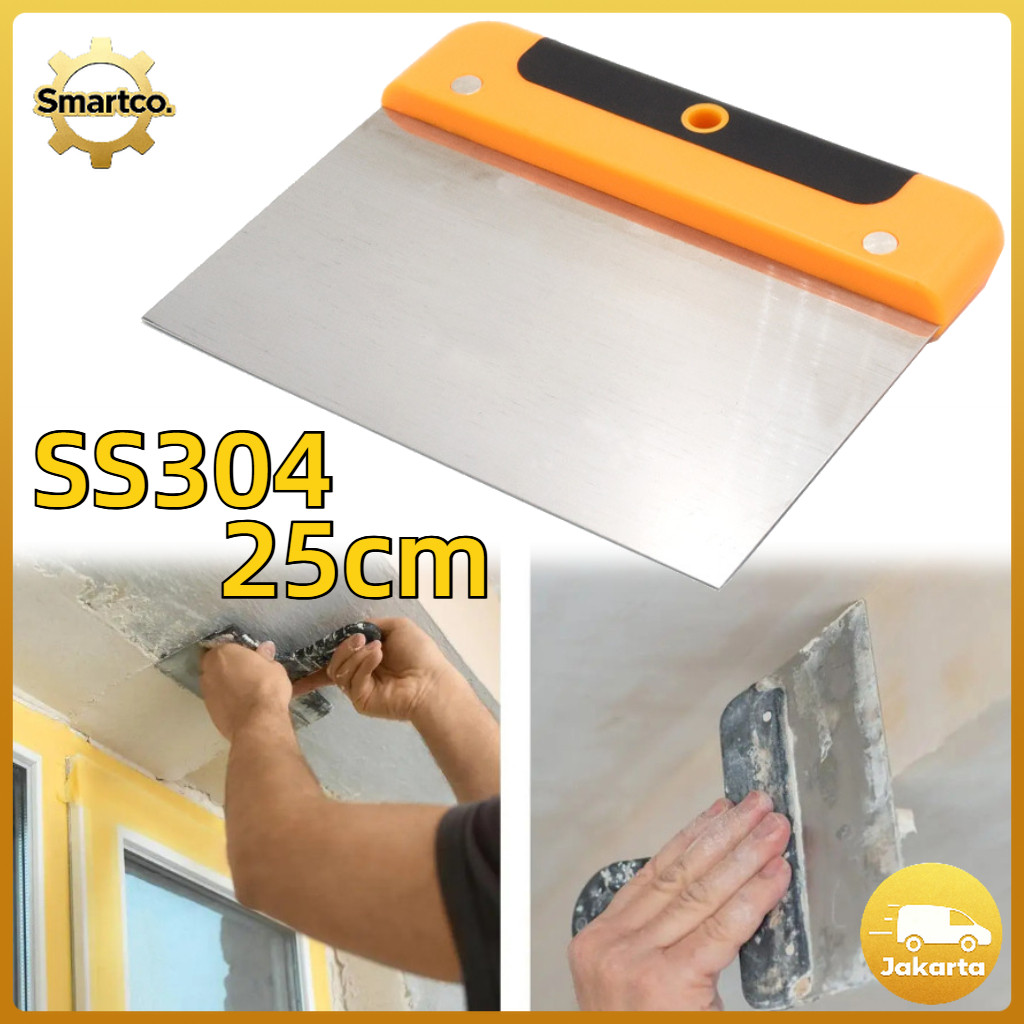 25cm Skrap Dempul Pisau Kape Gypsum Scraper Dempul Untuk Reparasi Drywall Alat Dempul Gypsum Stainle