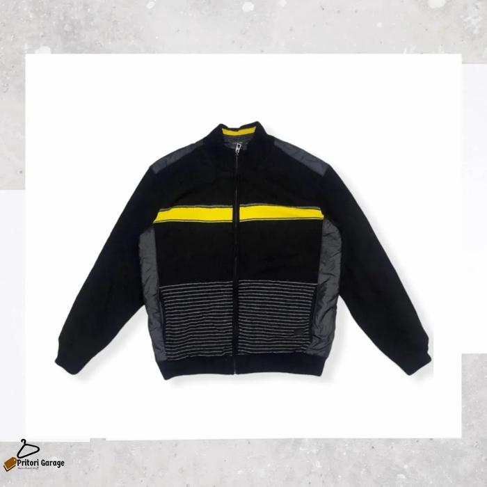 Harington Knitwear Jacket Caesars Basic Black Yellow Grey Vintage