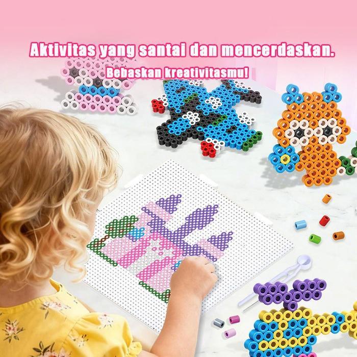 PIKYO 72 Warna Kit Alat DIY Perca Manik Lengkap - Kotak Peralatan Manik 2.6mm 3D + Alat Leleh Mainan