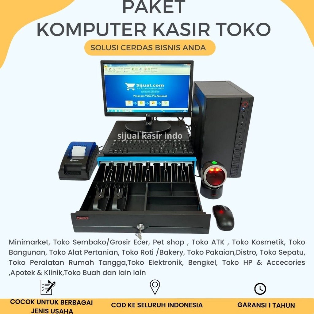 Komputer kasir toko komputer kasir lengkap ful set komputer kasir minimarket  komputer kasir android