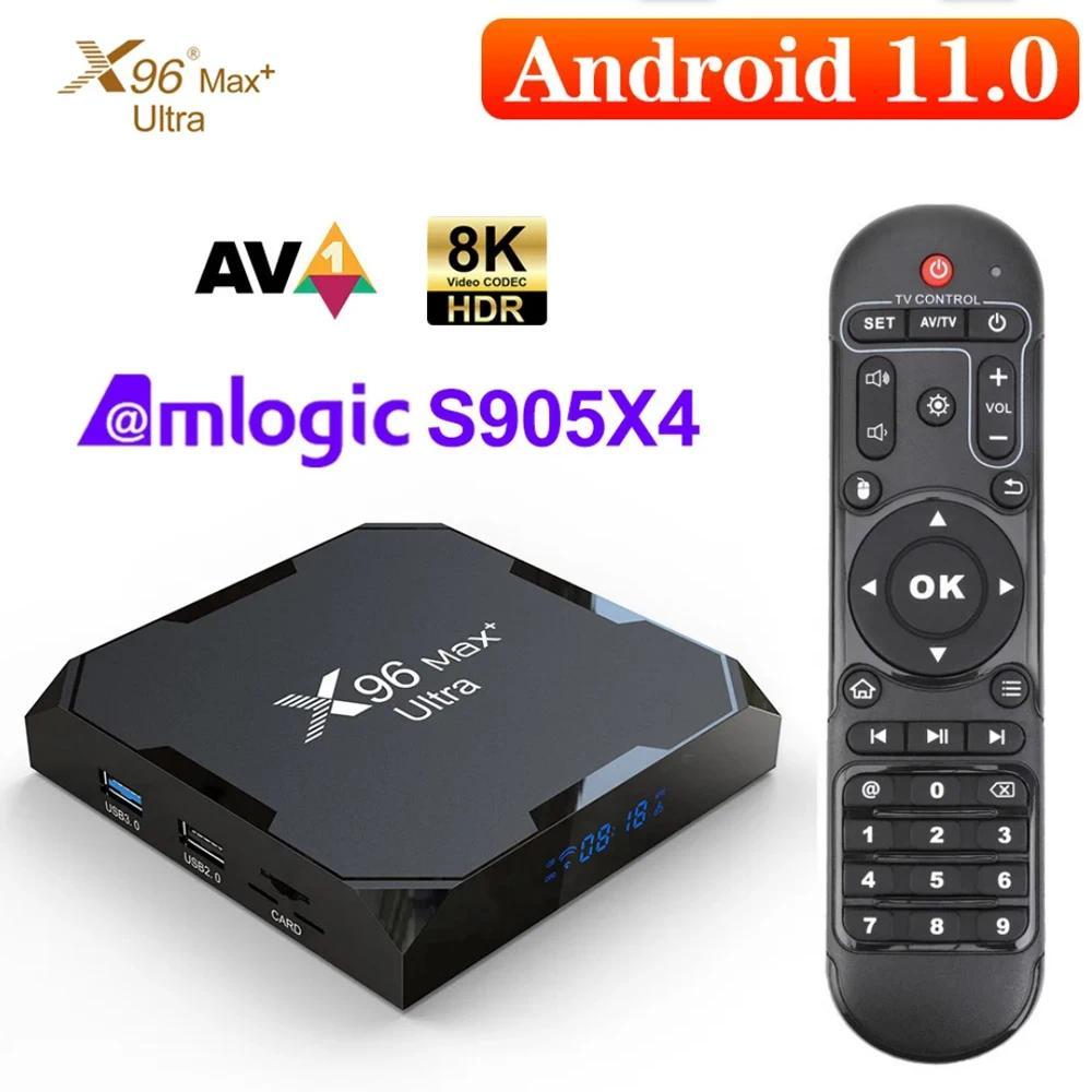 X96Max Plus Ultra TV Box Android 11 Amlogic S905X4  TV BOX AV1 8K Wifi BT X96 Max Mea Player TV Set 