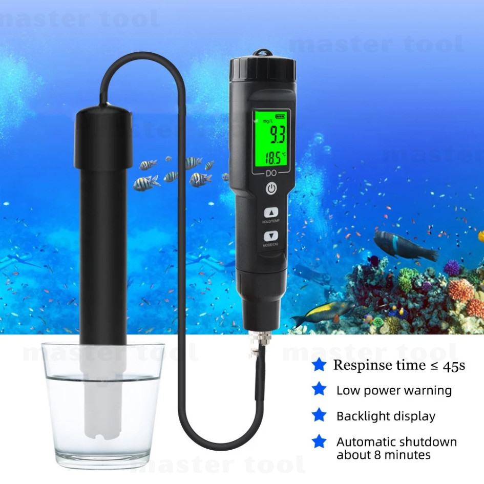 Dissolved Oxygen Meter DO9100 Larutan Kadar Temperature DO Tester Oksigen Water