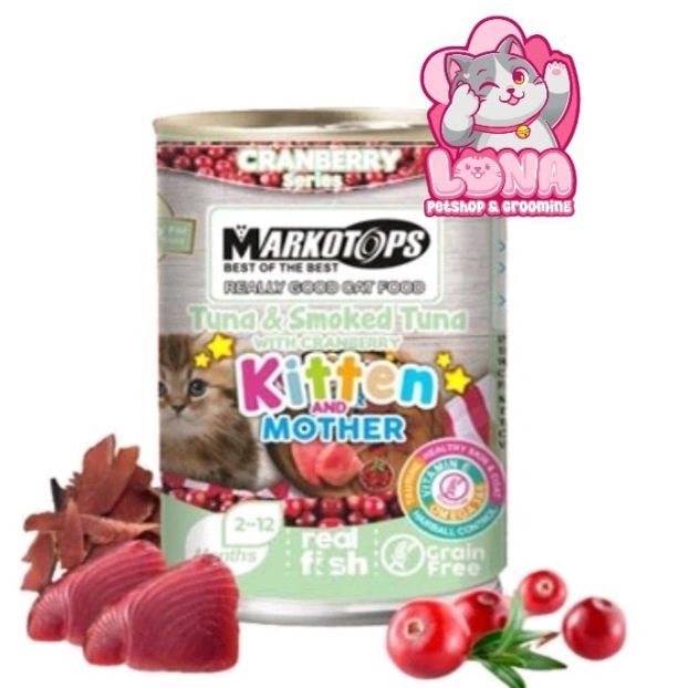 Markotops Kaleng Kitten Tuna & Smoked Tuna 400gr