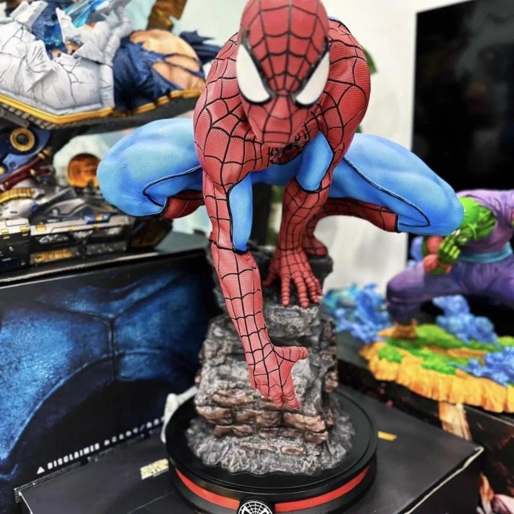1/4 Marvel Spider Man Figure Spiderman Iron Man Mk6 Captain America Shield Figure Toys Statue Gk Res