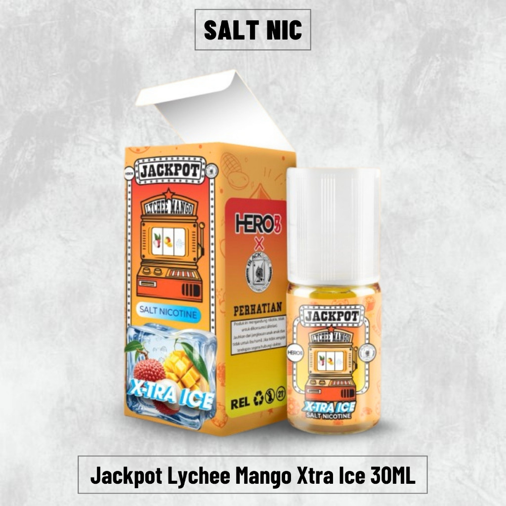 Jackpot Lychee Mango Xtra Ice Salt Nic 30mL by Hero57 x Blackjack - Liquid Jackpot Xtra ice