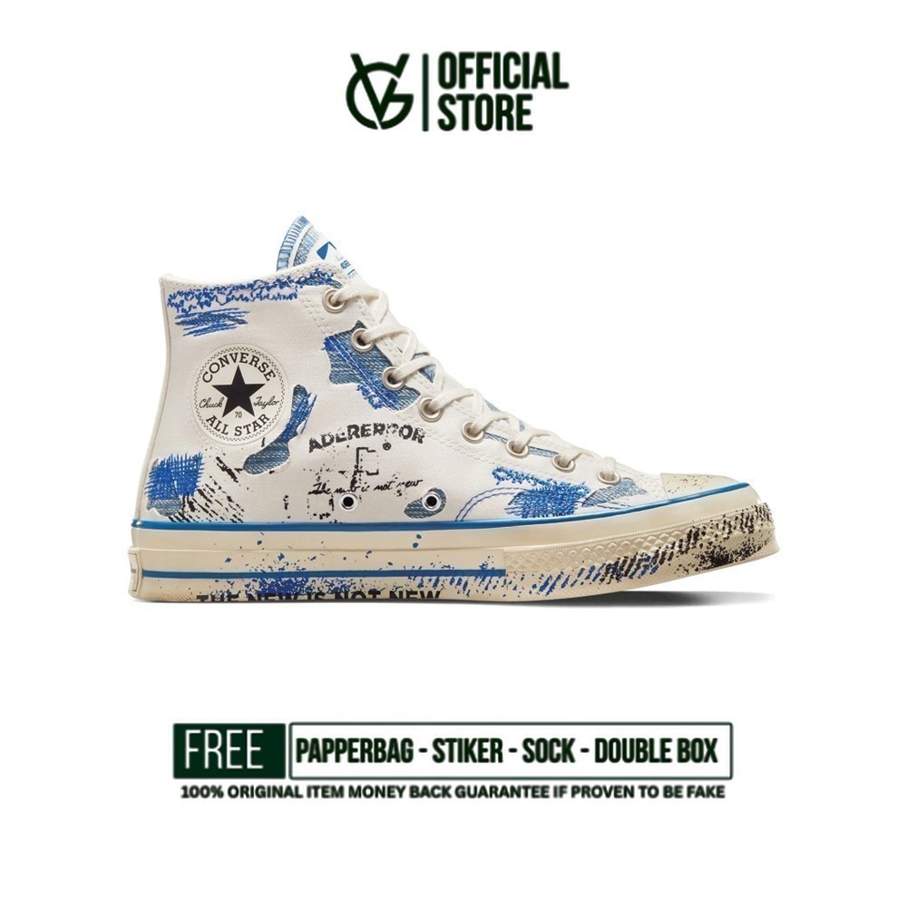Sepatu Sneakers Converse Chuck Taylor All Star 70 High Ader Error White Blue Imperial A05351C 100% O