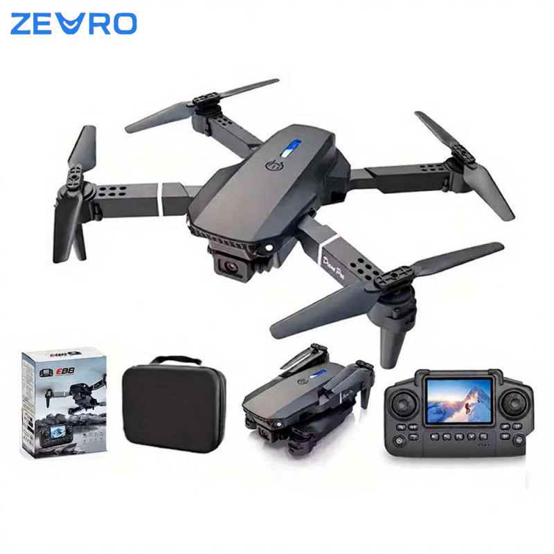 ZEVRO - Drone E88 MAX 8K Dual Camera – Drone RC Profesional Brushless Motor Jarak Jauh Fotografi Uda