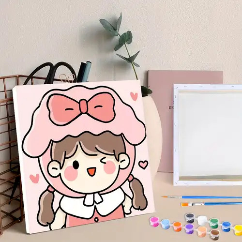 CANVAS LUKIS 20X20CM / KANVAS PAINTING / ALAT MELUKIS MEWARNAI / KANVAS PRAKARYA ANAK ANAK / HADIAH 