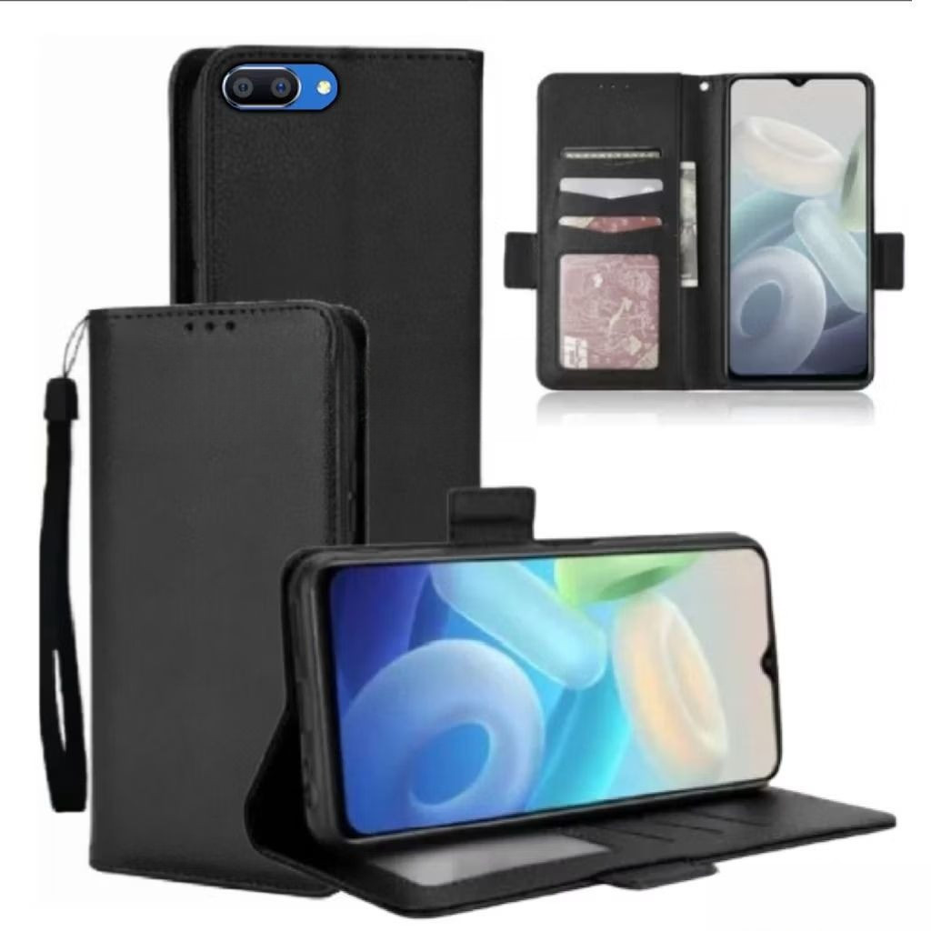 Case Dompet Hp Realme C2 - Oppo A1k Case Dompet Casing Hp Flip Kulit Case Wallet Leather Cover