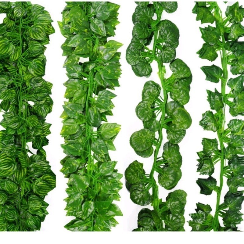 Daun Rambat Palsu Mitasi Plastik Sulur Srigading Ivy Anggur Semangka Mangkok Dekorasi Juntai