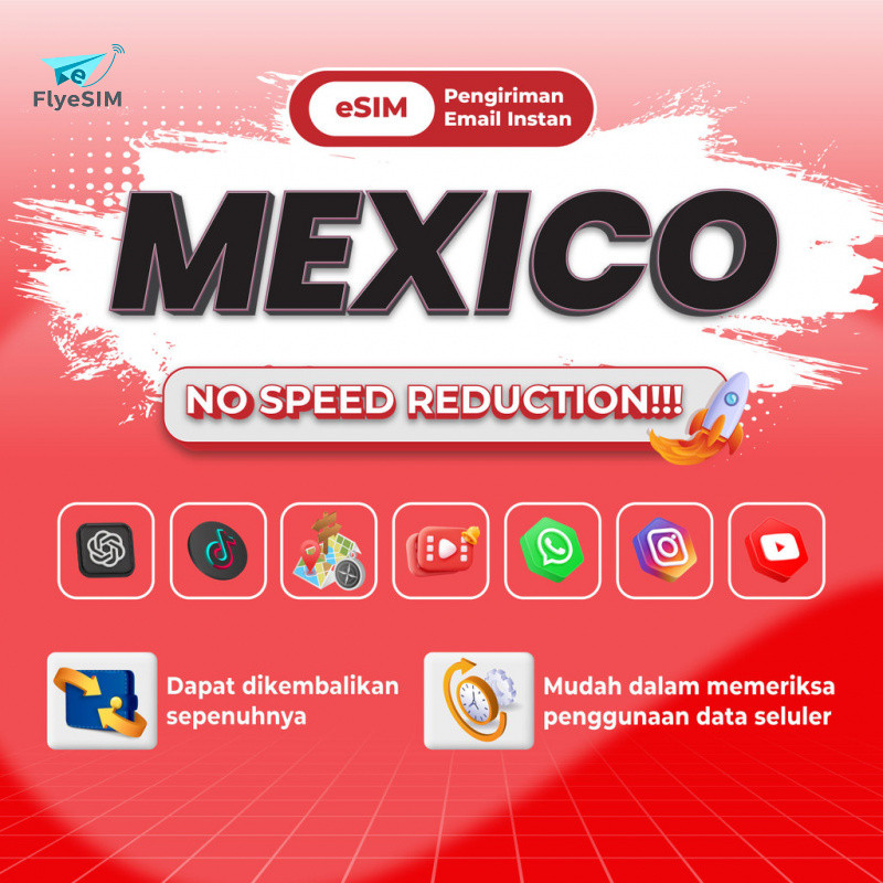 Flyesim Moxico esim Roaming 5G Data | 3-20GB 3-30Hari | Instant Email Delivery | High Speed Travel