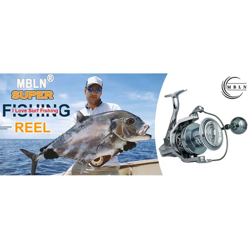 MBLN Brand,35kg/77lb Max Drag,90% Full Metal,Large Sea Spinning Fishing Reel,Durable Saltwater Surfc