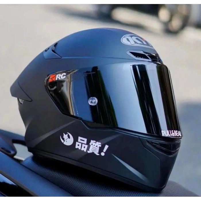 Helm KYT TT Course Solid Black Doff Matt Paket ganteng Hitam - M
