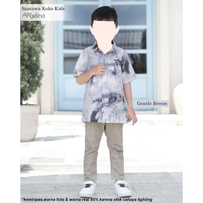 Atelier Angelina Samawa Koko Kids Tangan Pendek Gradient Flow - Gentle Breeze