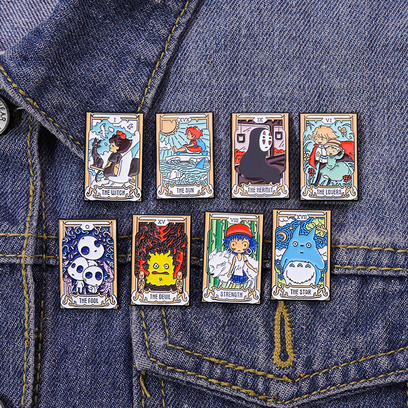DEMITERS STORE Ghibli Totoro Enamel Pin Miyazaki Hayao Ponyo Cartoon Lapel Pins for Backpacks Brooch
