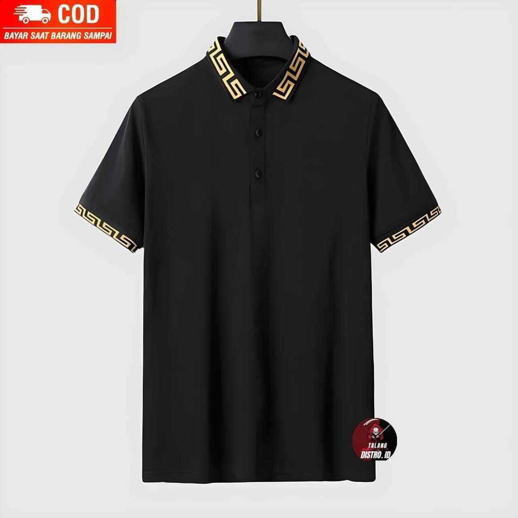 BAJU Kaos kerah polo wangki POLOS>Kaos import bandung>Kaos pria kombinasi kerah motif terbaru>Kaos d