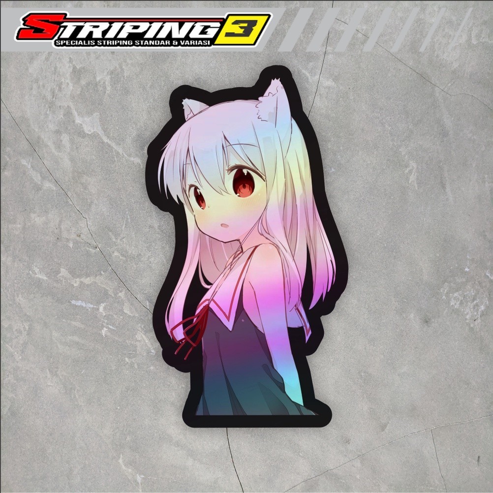 Sticker Anime Hologram Sticker case hp & Laptop ukuran +- 7 cm