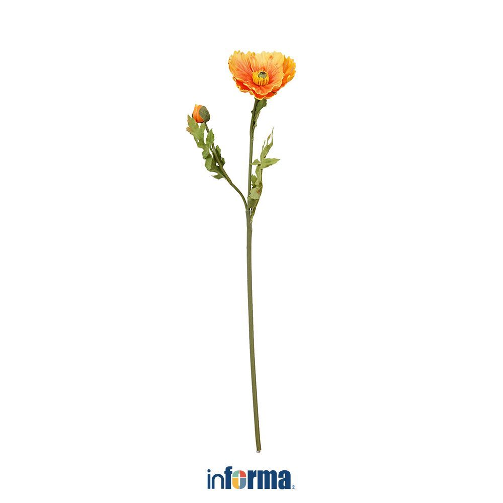 Informa 57 cm Bunga Artifisial Poppy Stem - Oranye Artificial Flower Bunga Hias Bunga Sintetis Bunga