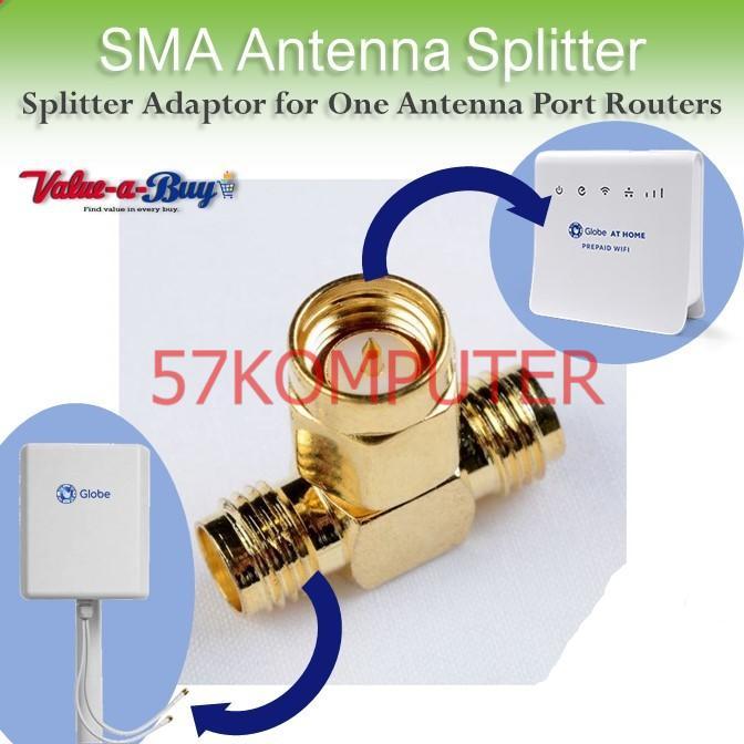 KONEKTOR T SAMBUNGAN SMA Antenna Splitter Adapter Router Huawei 4G