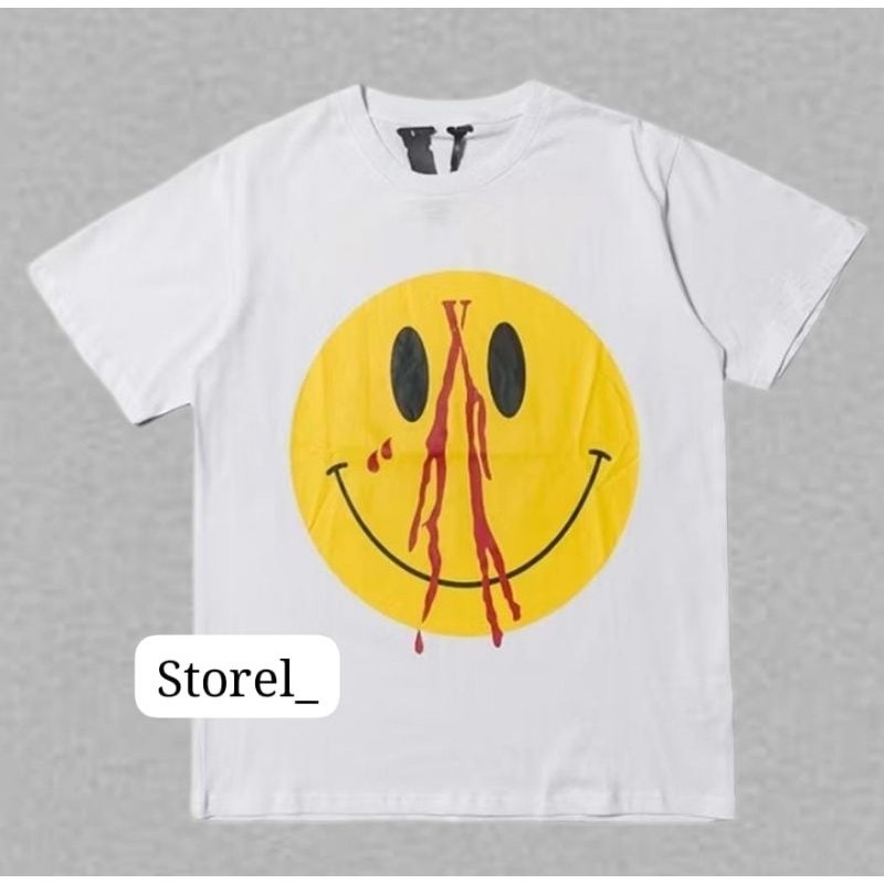 KAOS VLONE SMILEY FACE T-SHIRT VLONE SMILEY FACE TRAILWEAR UNISEX