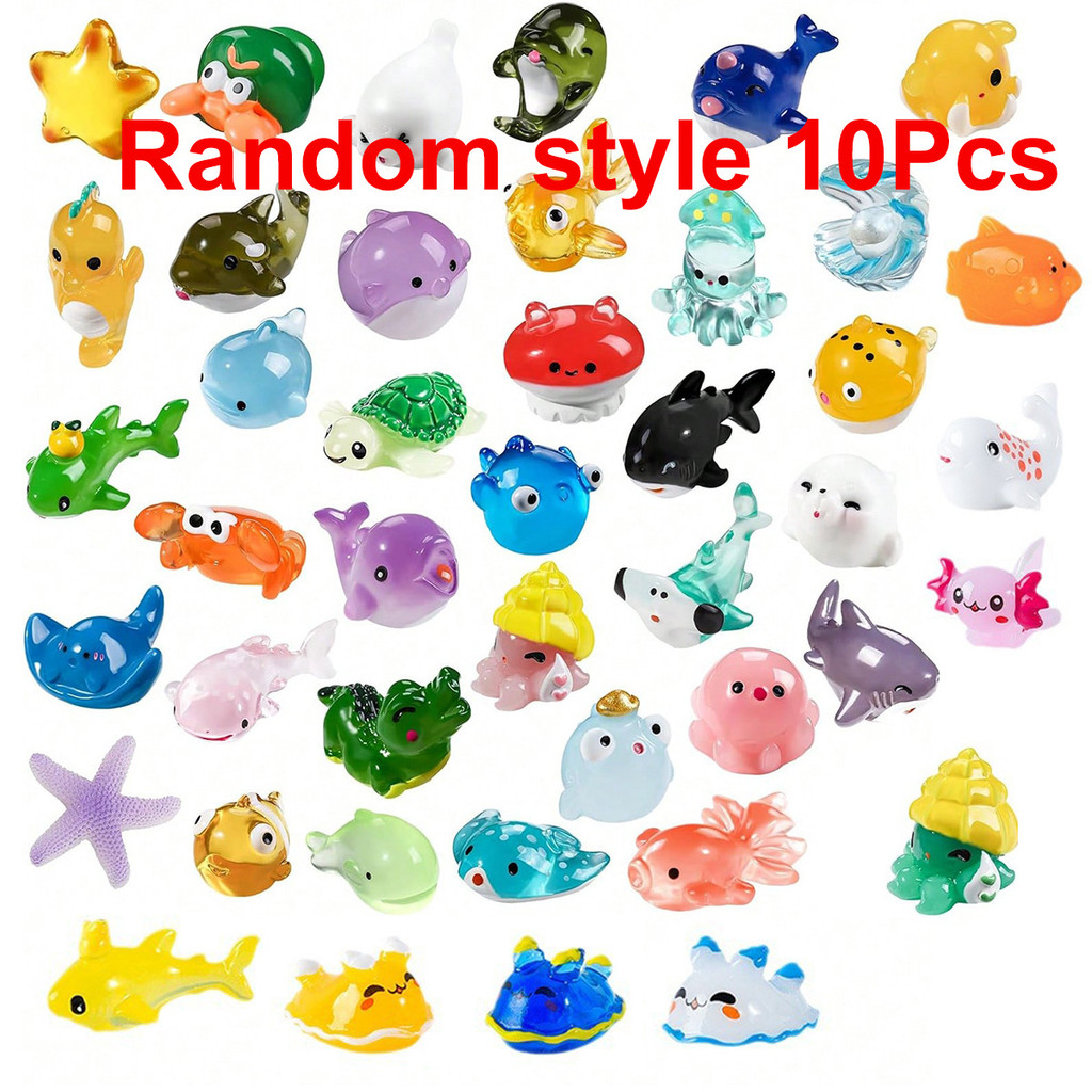 Mini Ocean Resin Animals Tiny Sea Animals Figurines Marine Miniature Animals Aquarium Ornaments Home