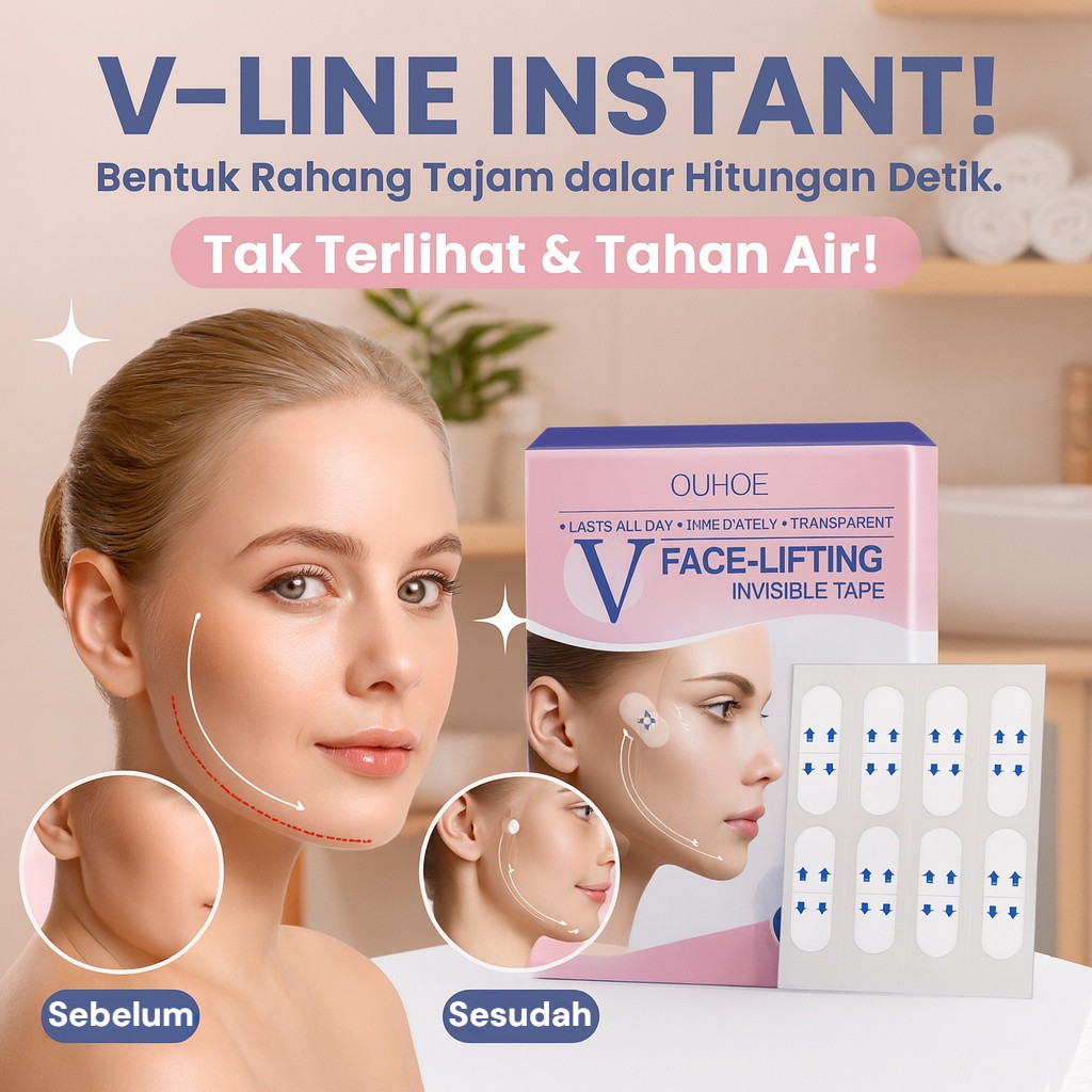 [ Lifting Instant ]  Patch Pengencang Wajah V-Line / Stiker Wajah Anti Kerut / Sticker Garis Wajah /