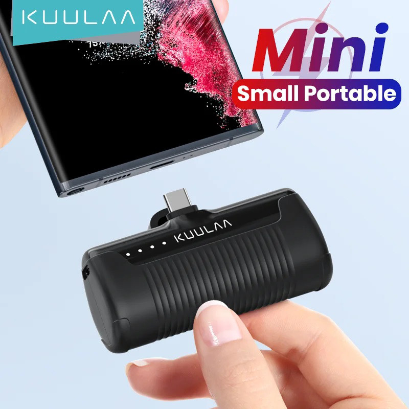 KUULAA Mini Power Bank 4500mAh - Portable arger for iPhone 16 15 14 13 Pro Max & Samsung/Xiaomi - Ex