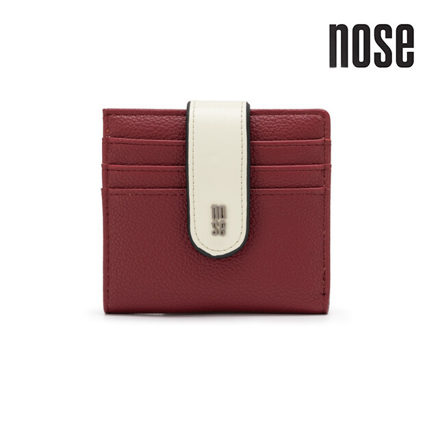 Nose Duo Tone Snap Button Wallet - Maroon