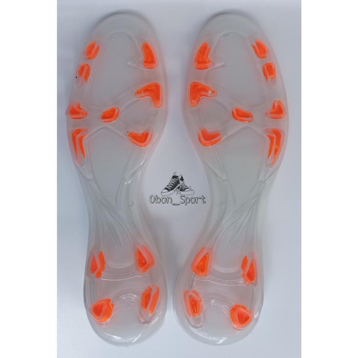 NEW Outsol-Bawahan Sepatu Bola New Universal || Tapak Sepatu Bola Model Mizuno - Putih Orange, 39